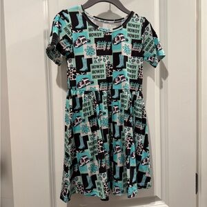 Howdy Print Kids Bamboo Dress 3T new